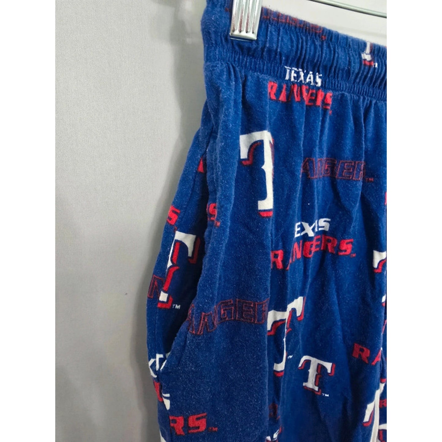 Texas Rangers Printed Blue Boxer Pajama Bottoms Mens Shorts Medium
