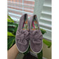 Rock and Candy Purple Bow Flat Slide Suede Sneakers Size 8.5