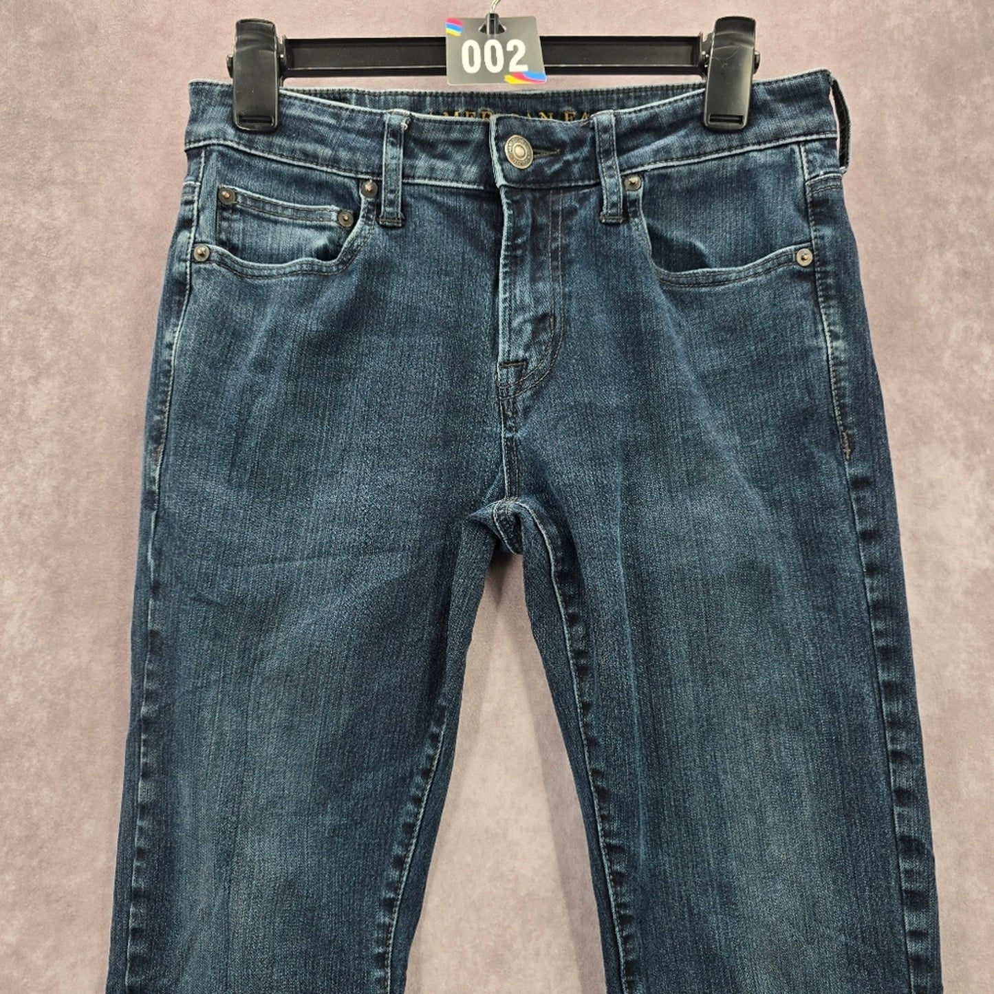 002. American Eagle Outfitters Dark Blue Denim Straight Pants Skinny 30x30