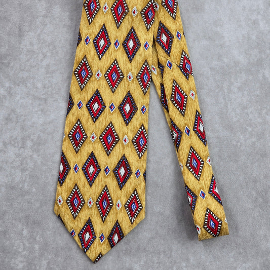 Jos. A. Bank Corporate Collection Yellow Geometric Silk Men's Neck Tie NWOT