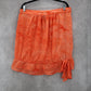 The Goddess Collection Orange Sheer Knee Length Pull On Flirty Bow Skirt Plus 1X