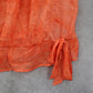The Goddess Collection Orange Sheer Knee Length Pull On Flirty Bow Skirt Plus 1X