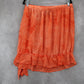 The Goddess Collection Orange Sheer Knee Length Pull On Flirty Bow Skirt Plus 1X