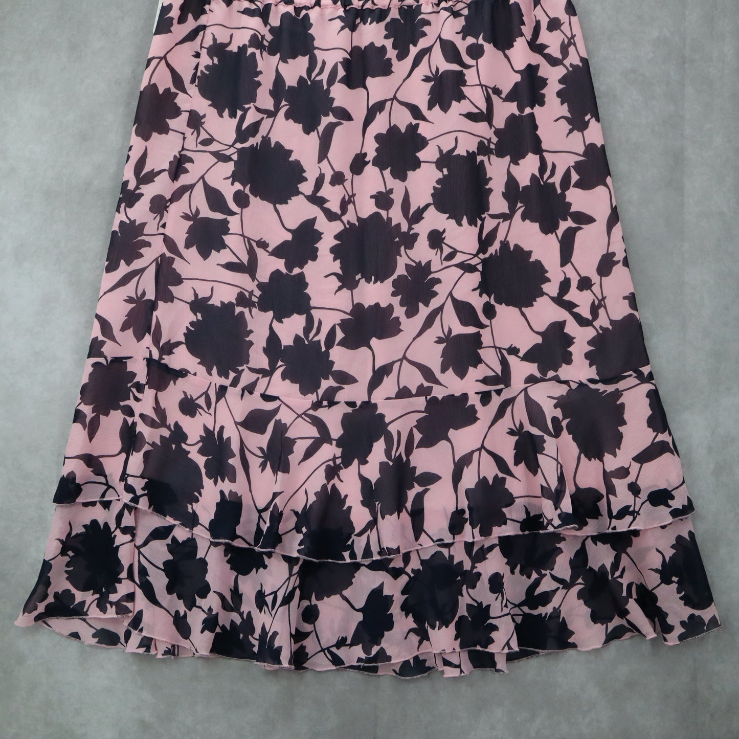 Sag Harbor Pink Blue Floral Knee Length Skirt Pull On Plus Boho XL Extra Large