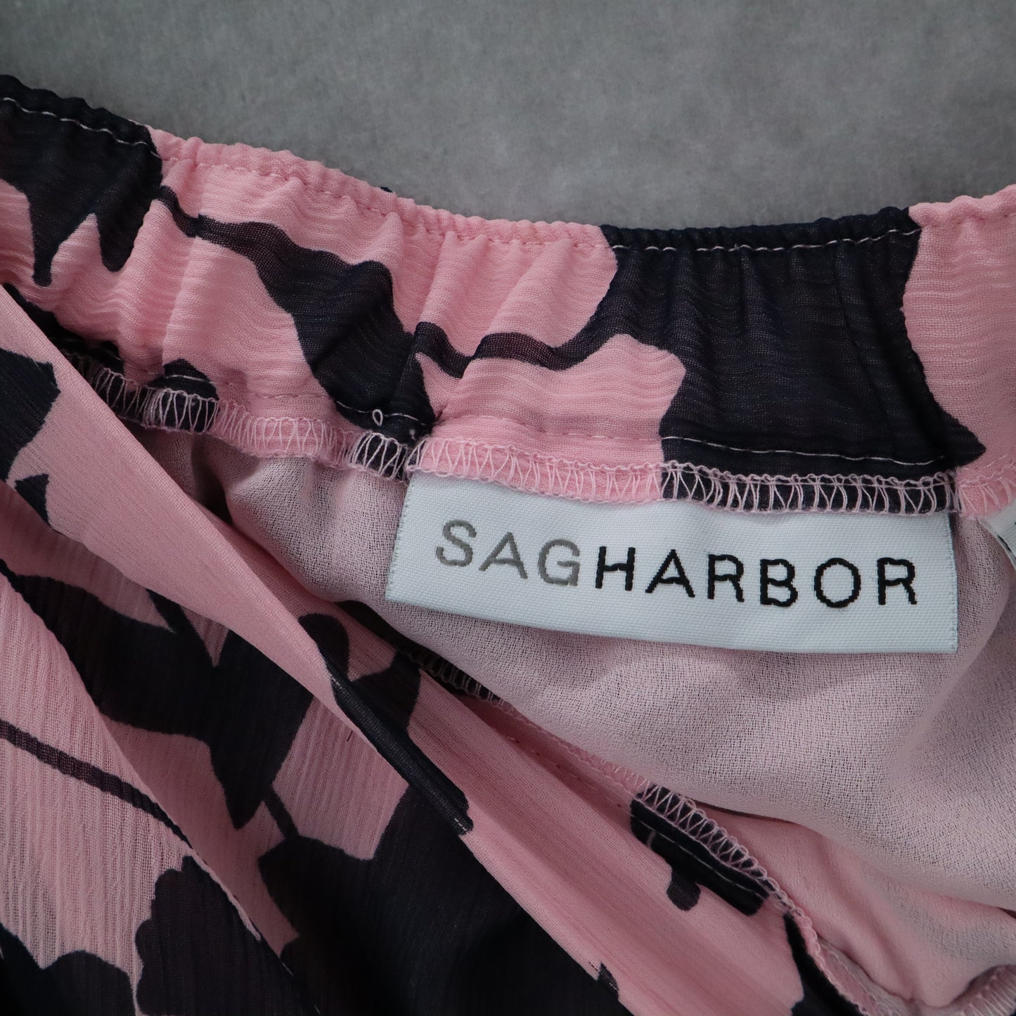 Sag Harbor Pink Blue Floral Knee Length Skirt Pull On Plus Boho XL Extra Large