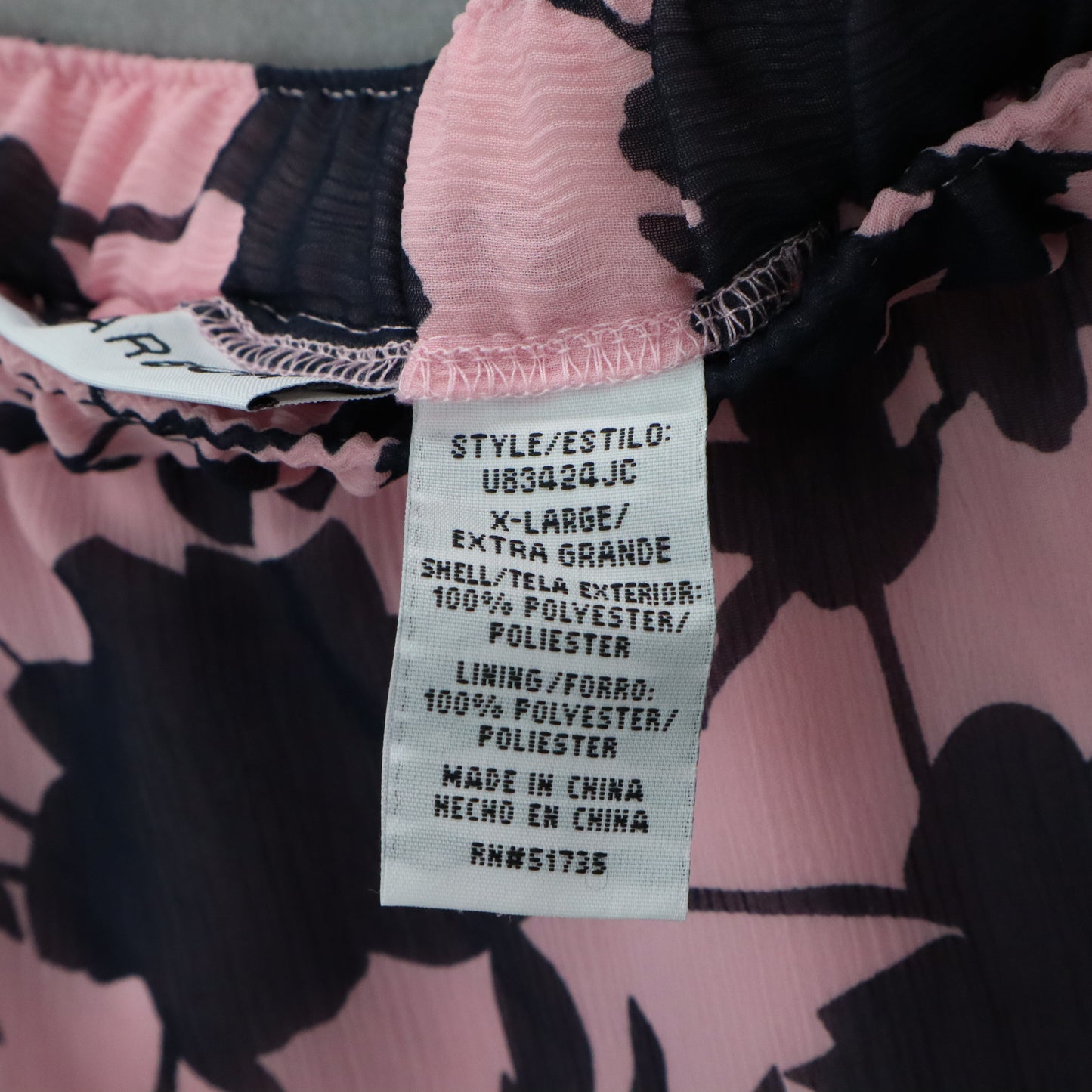 Sag Harbor Pink Blue Floral Knee Length Skirt Pull On Plus Boho XL Extra Large