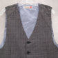 Sovereign Codes Gray Checker 5 Button Point Pocket Waistcoat Formal Suit Vest XL