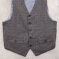 Sovereign Codes Gray Checker 5 Button Point Pocket Waistcoat Formal Suit Vest XL