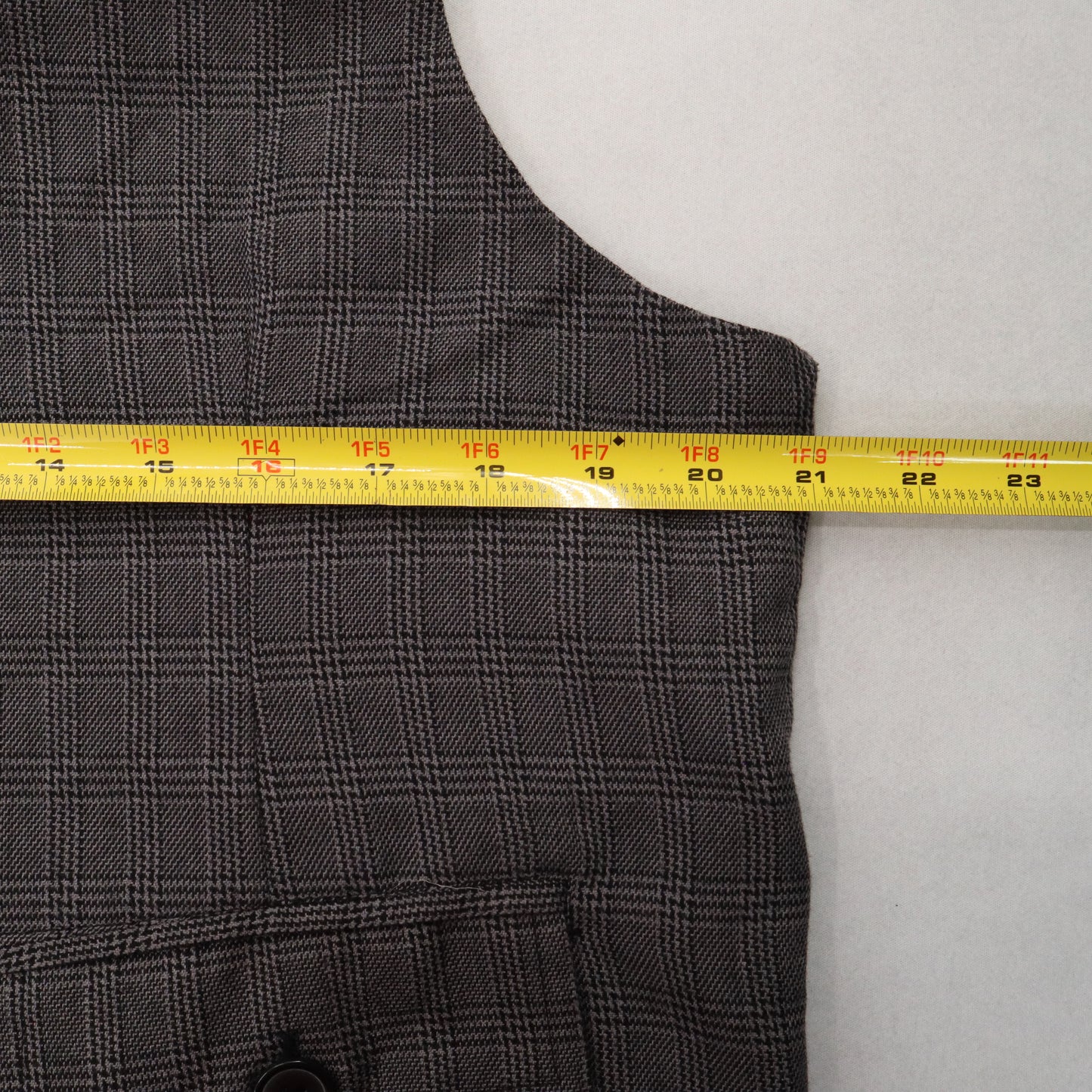 Sovereign Codes Gray Checker 5 Button Point Pocket Waistcoat Formal Suit Vest XL