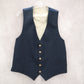 Navy Blue 5 Button Point Slim Welt Pocket Waistcoat Tuxedo Suit Vest 38R Small