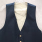 Navy Blue 5 Button Point Slim Welt Pocket Waistcoat Tuxedo Suit Vest 38R Small