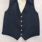 Navy Blue 5 Button Point Slim Welt Pocket Waistcoat Tuxedo Suit Vest 38R Small