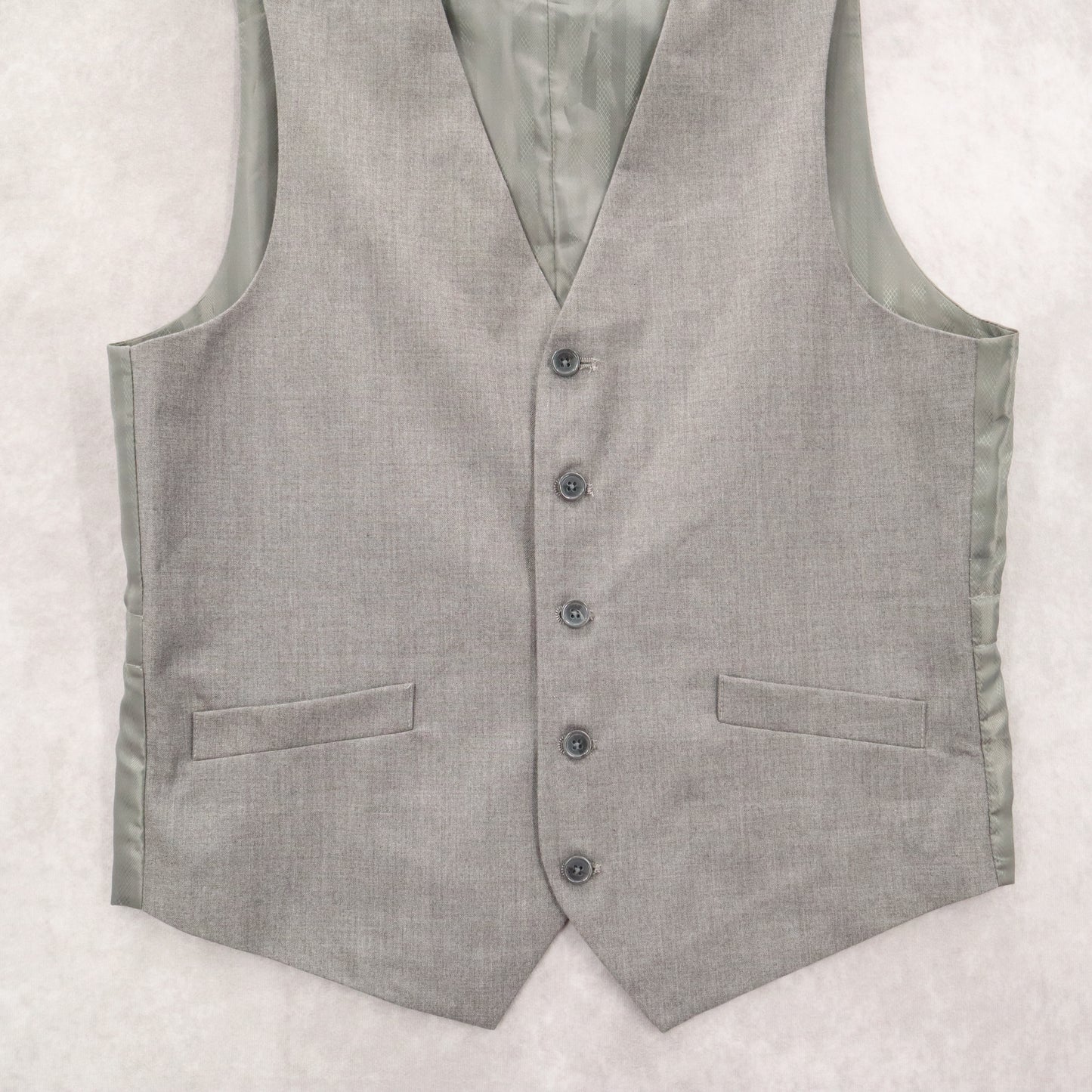 Marchatti Gray 5 Button Point Slim Waistcoat Tuxedo Suit Vest Medium 38 Short