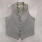 Gray Checker 5 Button Point Bottom Waistcoat Tuxedo Formal Suit Vest Wool Medium
