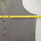 Gray Checker 5 Button Point Bottom Waistcoat Tuxedo Formal Suit Vest Wool Medium