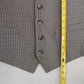 Gray Checker 5 Button Point Bottom Waistcoat Tuxedo Formal Suit Vest Wool Medium