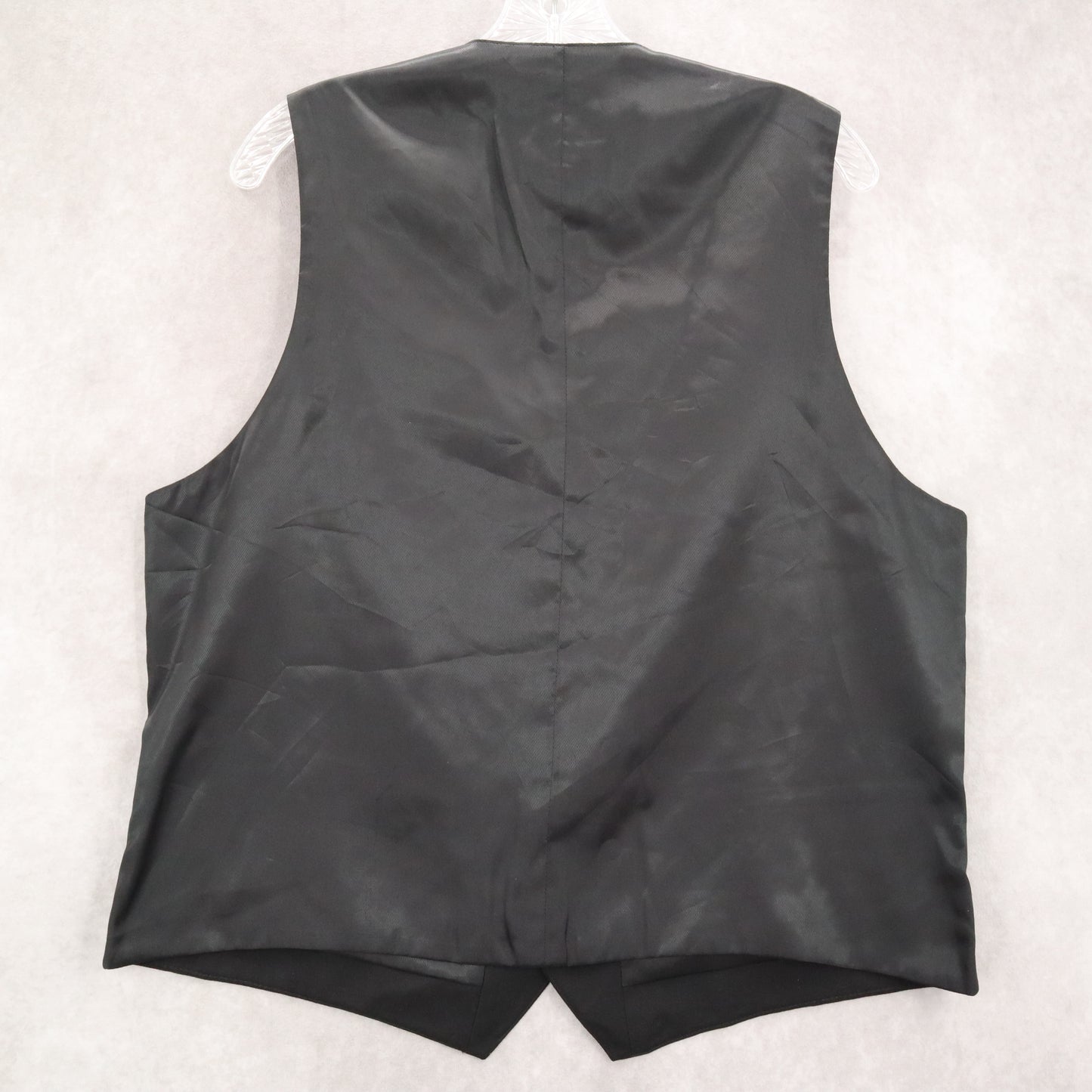 Pronto Uomo Black 5 Button Point Bottom Waistcoat Tuxedo Suit Vest Wool 43R Large