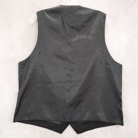Pronto Uomo Black 5 Button Point Bottom Waistcoat Tuxedo Suit Vest Wool 43R Large