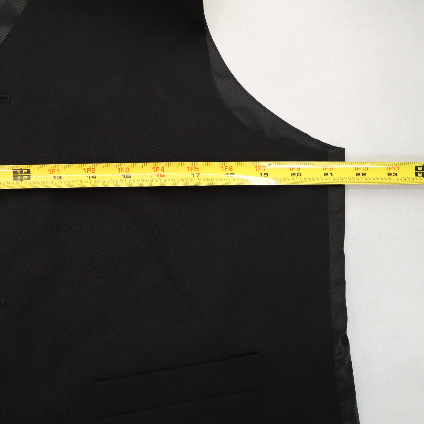 Pronto Uomo Black 5 Button Point Bottom Waistcoat Tuxedo Suit Vest Wool 43R Large