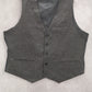 Gray Plaid 5 Button Point Bottom Waistcoat Formal Tuxedo Suit Vest Extra Large