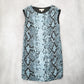 Michael Kors Blue Rhinestone Animal Print Party Snakeskin Sheath Dress Medium