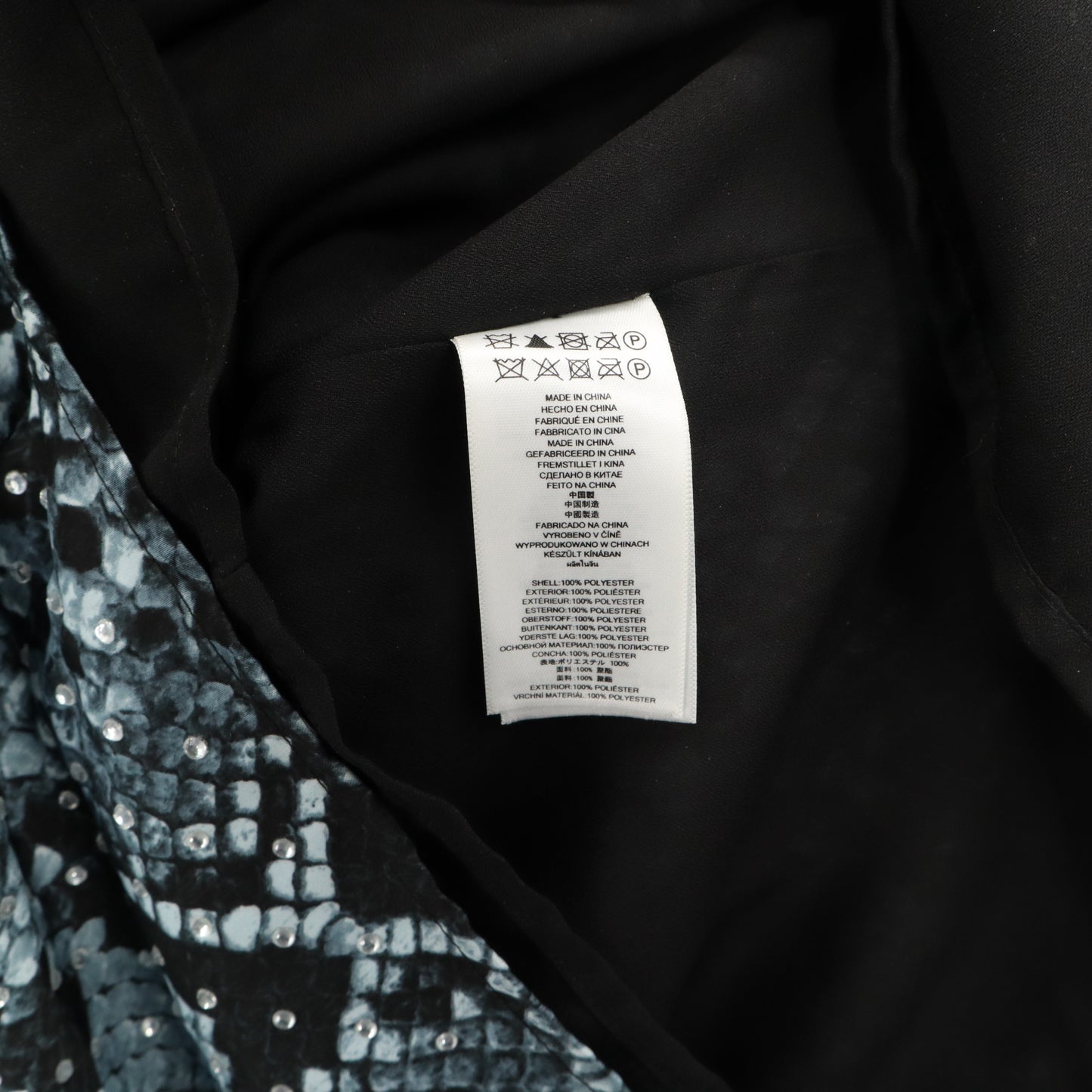 Michael Kors Blue Rhinestone Animal Print Party Snakeskin Sheath Dress Medium