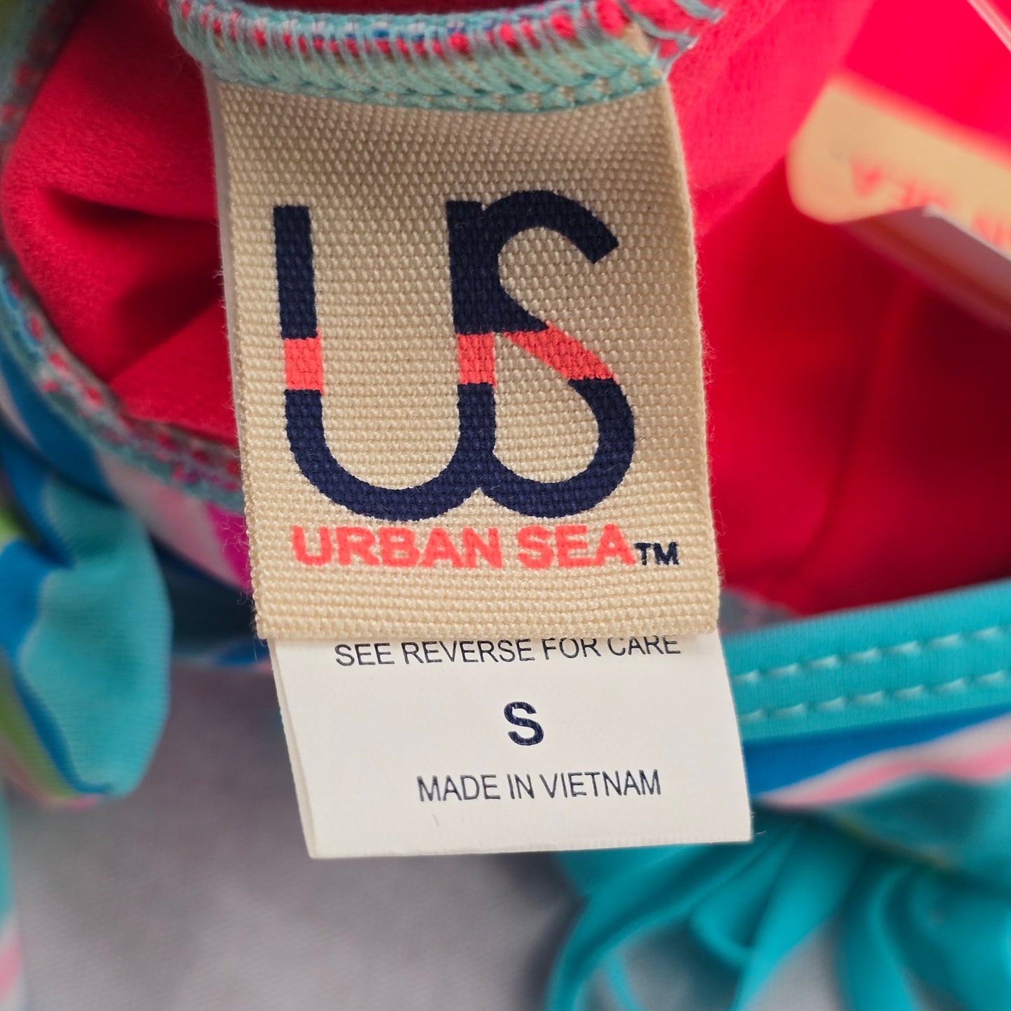 Urban Sea Blue Fringe Padded Halter Tie Boho Bikini Bralette Swim Top S Small