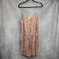 H&M Pink Printed Romper Sleeveless Shorts Pockets Stretch Large