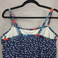 081. Blue Polka Dot Tank Top Padded Tankini Swimwear XL Extra Large