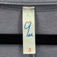 053. Yee Gray Short Sleeve Flare Cutout Casual Top Small