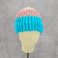 Blue Pink Crochet Knit Bucket Cap Hat Fun Vintage Y2K Funky Beanie