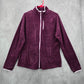 Purple Fleece Zipper Long Sleeve Activewear Y2K Sweater Cardigan Large