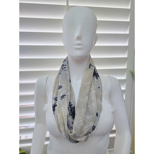 Apt 9 Gray Silver Spotted 90s Y2K Infinity Scarf OSFM