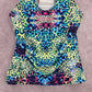 Green Multi Animal Print Padded Racerback Swimwear Tankini Top Extra Small XS