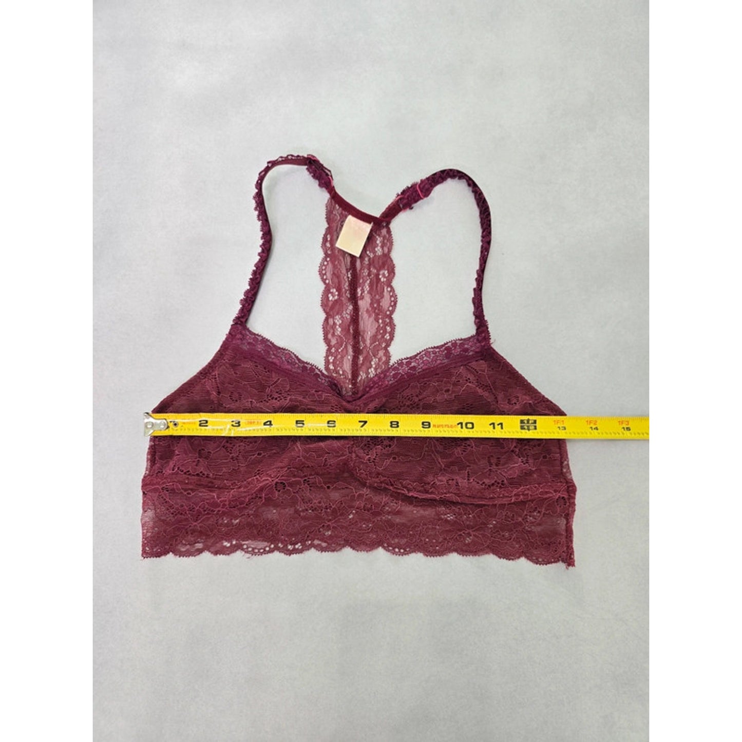 Burgundy Red Rust Lace Floral Dainty Whimsy Romantic Boudoir Bralette Small
