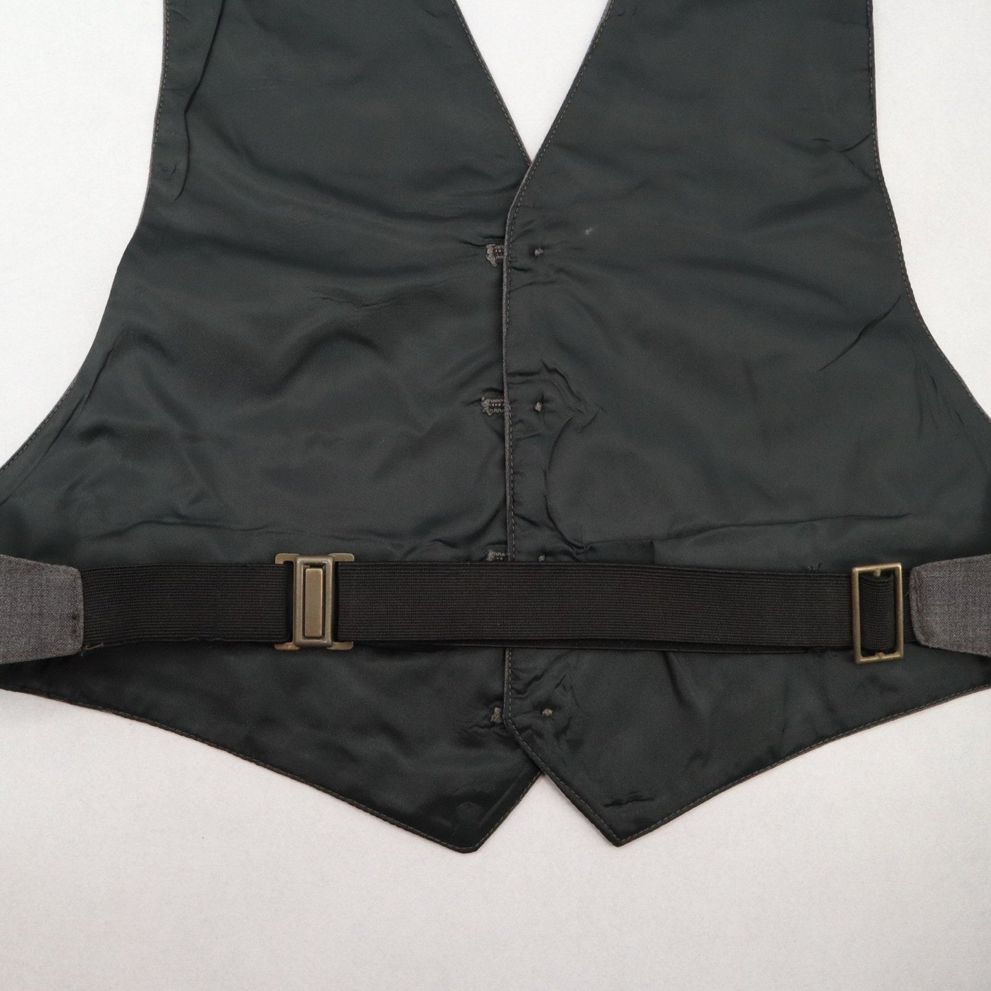 After Six Gray Short Open Back Welt Pocket 4 Button Point Tuxedo Vest Medium 38S