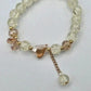 Gold Clear Bead Link Chain Stretch Elastic Bracelet B8