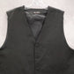 Umo Lorenzo Black 4 Button Stripe Welt Point Waistcoat Tuxedo Suit Vest L 46R
