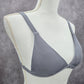 Gray Ribbed Triangle Adjustable Hook Bikini Top Swimwear Medium