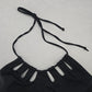LA Hearts Black Cutout Tie Padded Swim Sports Bra Beach Bikini Top M Medium