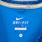 Nike Di Fit Blue Black Print Short Sleeve Active Running Tshirt XS Extra Small