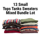 Lot of 13 Womens Tops Sweaters Tanks Random Mixed Bundle of 13 S Small