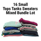 Lot of 16 Womens Tops Sweaters Tanks Random Mixed Bundle of 16 S Small