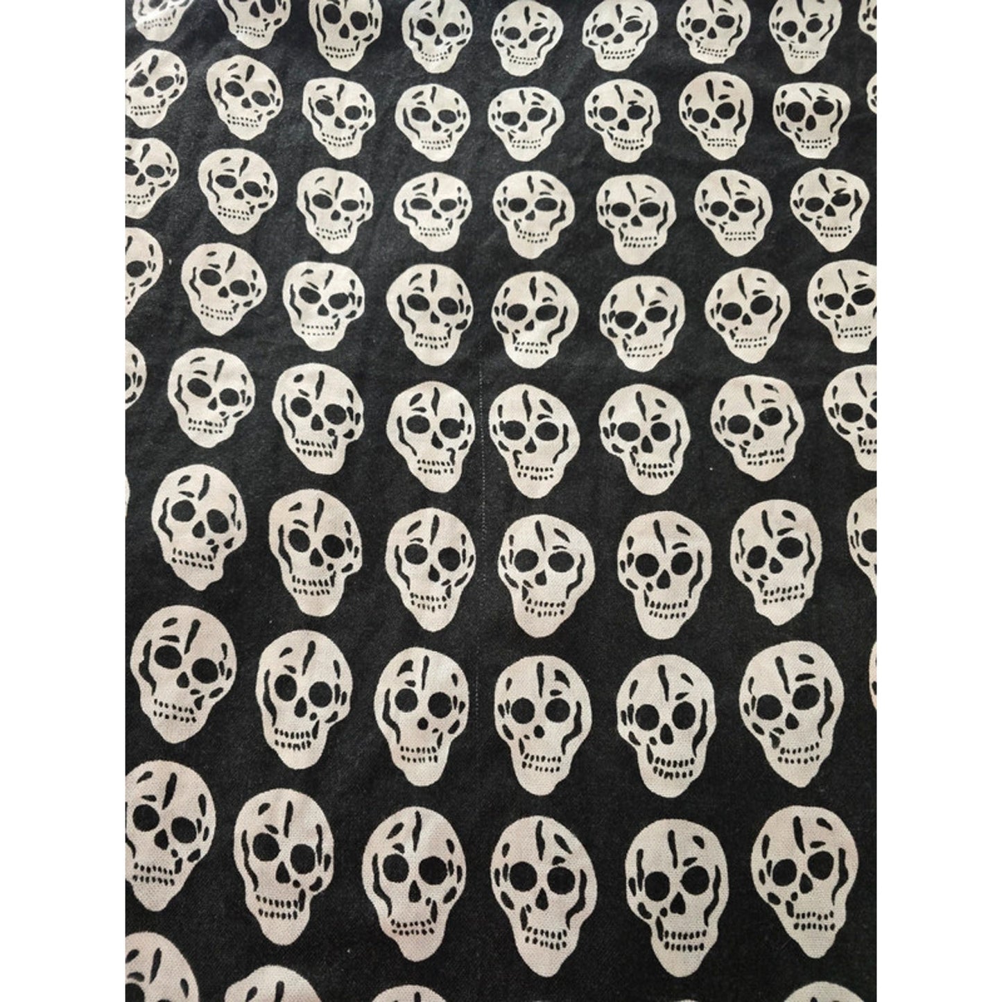 Black Skull Printed Large Gothic Grunge Infinity Scarf OSFM