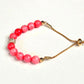 Pink Gold Rhinestone Chain Bead Bracelet Fashion Jewelry NWT JB2-28