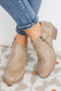 Philippine Gray Tulip Opening Suede Ankle Boots