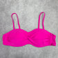 Shein Pink White Crisscross Padded Adjustable Clasp Bikini Top Swimwear Large