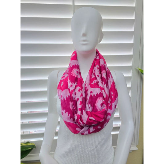 Charming Charlie Pink Tribal 90s Y2K Infinity Scarf OSFM