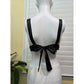 Black Silky Tie Back Sexy Boudoir Bridal Romance Bra Top Small