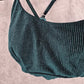 Shein Green Ribbed Crisscross Back Adjustable Strap Padded Bikini Tops 1XL